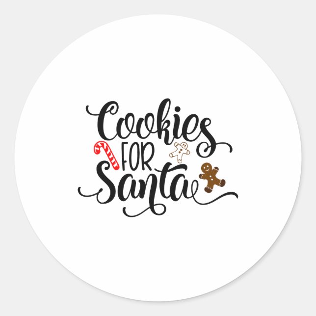 Cookies For Santa Fun Christmas  Classic Round Sticker (Front)