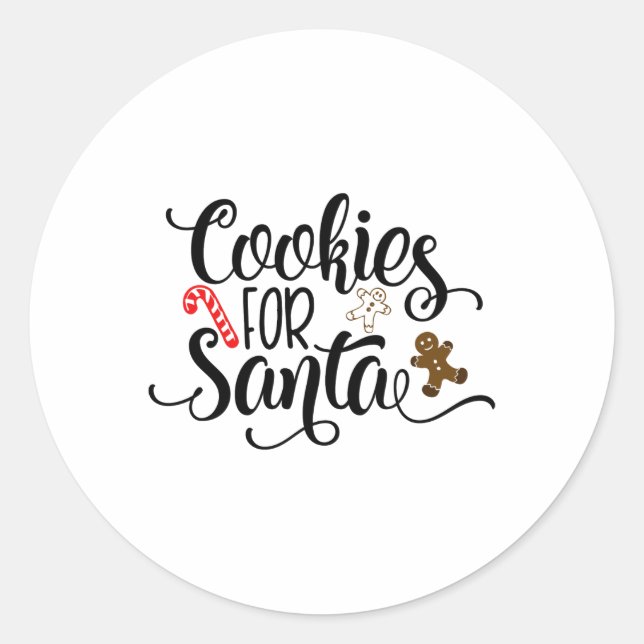 Cookies For Santa Fun Christmas  Classic Round Sticker (Front)