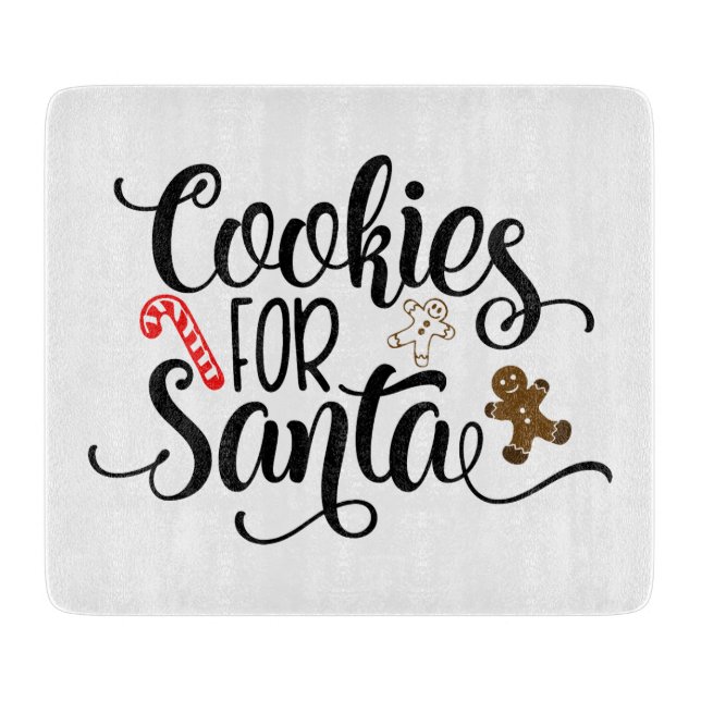 Cookies for Santa Fun Christmas Cutting Board (Front)