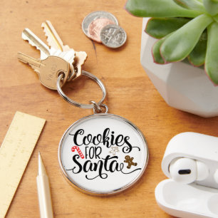 Cookies for Santa Fun Christmas Key Ring