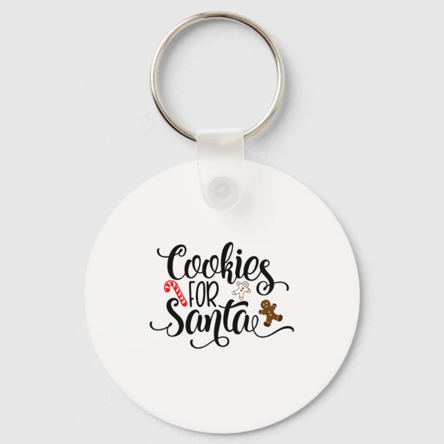 Cookies For Santa Fun Christmas  Key Ring (Front)