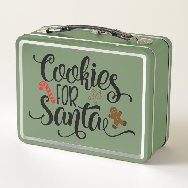 Cookies for Santa Fun Christmas Metal Lunch Box (Back)
