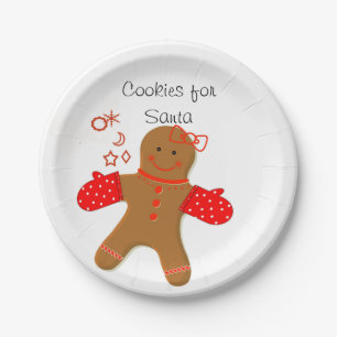 Cookies for Santa Gingerbread Baker Paper Plate