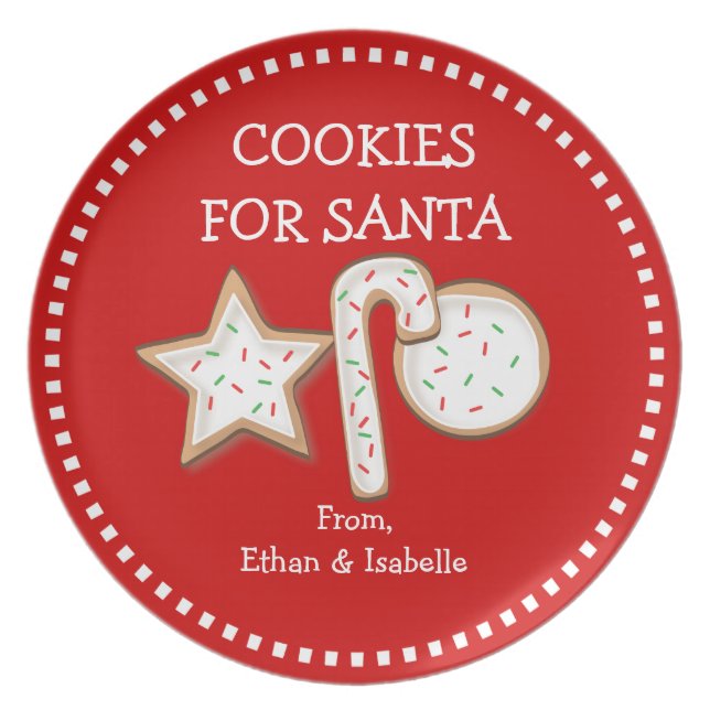 Cookies For Santa Personalised Cookie Trio Plate (Front)