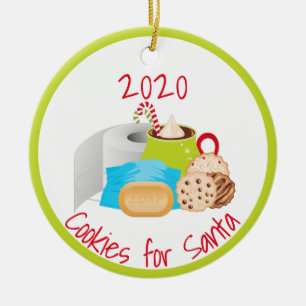 Cookies for Santa Quarantine 2020 Ceramic Tree Decoration