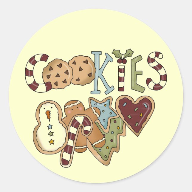 Cookies for Santa Tshirts and Gifts Classic Round Sticker (Front)
