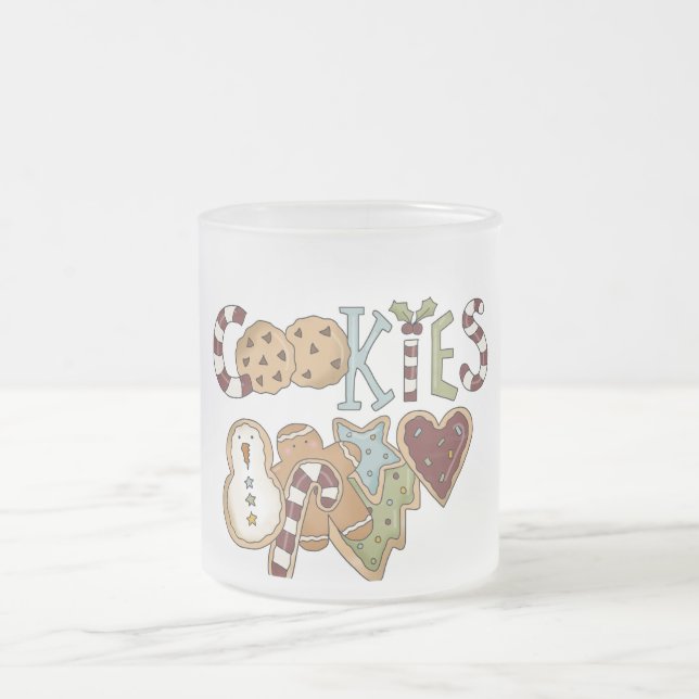 Cookies for Santa Tshirts and Gifts Frosted Glass Coffee Mug (Center)