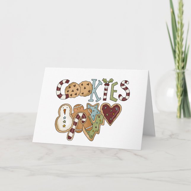 Cookies for Santa Tshirts and Gifts Holiday Card (Front)