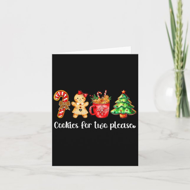 Cookies For Two Please,christmas Pregnancy Announc Card (Front)