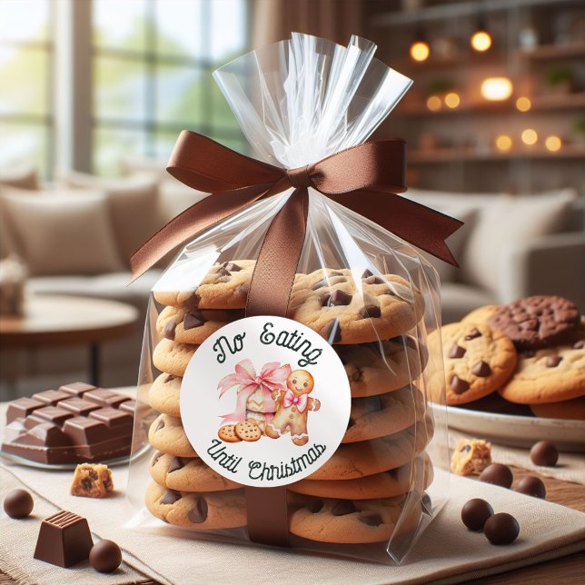 Cookies funny pink bow Christmas label (Creator Uploaded)