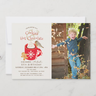 Cookies & Hot Chocolate Photo Birthday Invitation