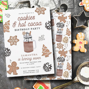 Cookies & Hot Cocoa Chocolate Kids Winter Birthday Invitation