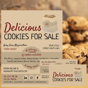 Cookies in Bag, Cookie Sales Fundraising Card