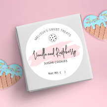 Cookies Label Feminine Bakery Flavor Round Sticker