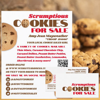 Cookies Logo, Cookie Sales Fundraising Card