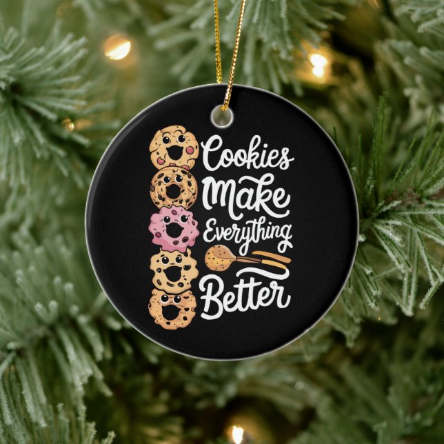 Cookies Make Everything Better Funny Christmas Ceramic Tree Decoration (Tree)
