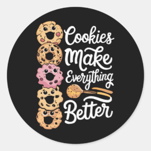 Cookies Make Everything Better Funny Christmas Classic Round Sticker