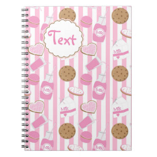Cookies & Milk Girls Pink Bakery Notebook Journal