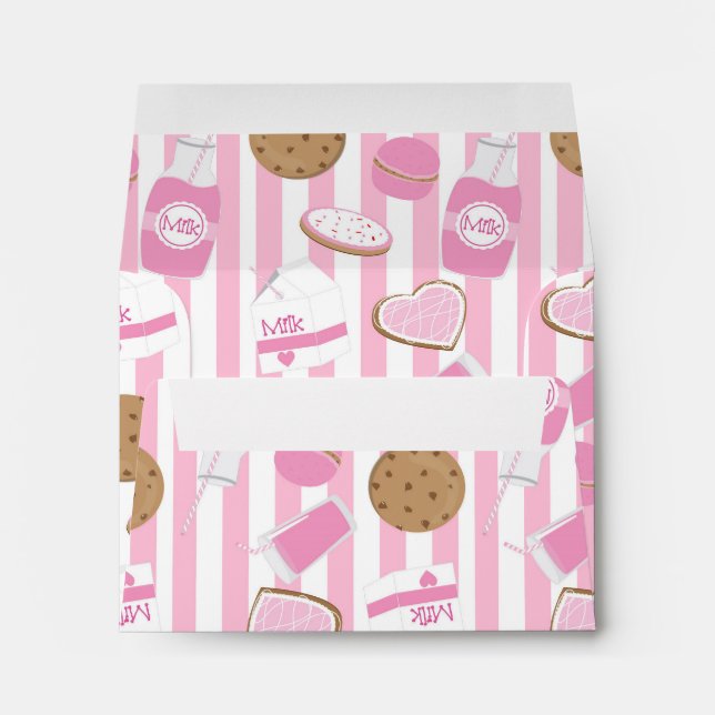 Cookies & Milk Pink Party Invitation Envelope (Back (Bottom))