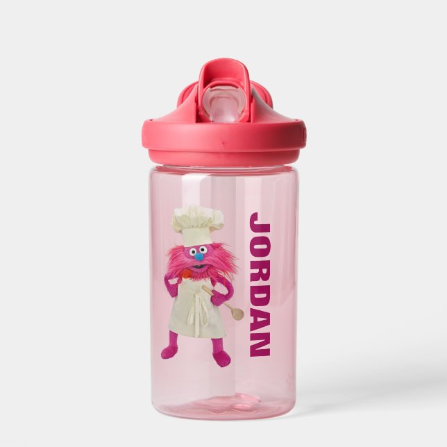 Cookie's Monster Food Truck | Gonger Add Your Name Water Bottle (Front)