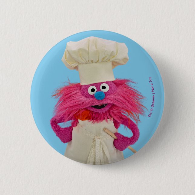Cookie's Monster Food Truck | Gonger Posing 6 Cm Round Badge (Front)