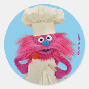 Cookie's Monster Food Truck Gonger Posing Classic Round Sticker