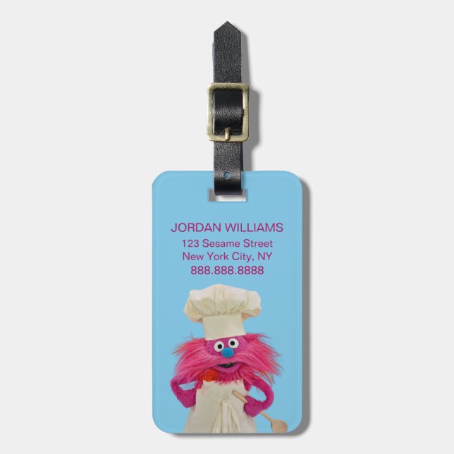 Cookie's Monster Food Truck | Gonger Posing Luggage Tag (Front Vertical)