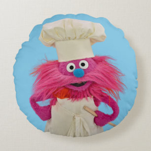Cookie's Monster Food Truck Gonger Posing Round Cushion