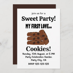Cookies My First Love Cookies Sweet Party Invitation