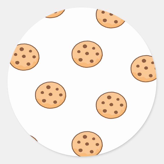 cookies on white classic round sticker (Front)