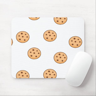 cookies on white mouse mat