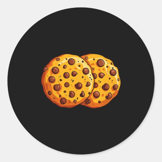 Cookies Shirt Men Women Kids Chocolate Chip Cookie Classic Round Sticker (Front)