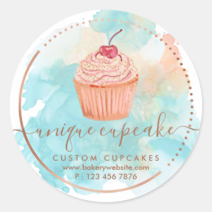 Cookies Sweets Pastry Bakery Ombre Berry Cupcake Classic Round Sticker