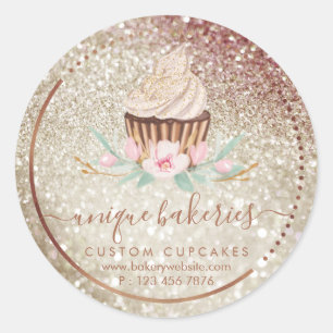 Cookies Sweets Pastry Shop Girly Bakery Cupcake Classic Round Sticker