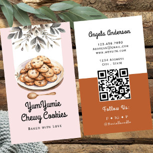 Cookies Trendy QR Code and Website Business Card