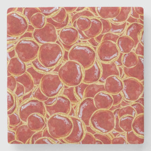 Cookies with strawberry jam motif pattern stone coaster