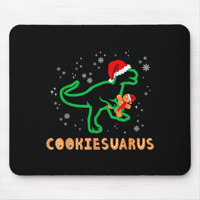 Cookiesaurus Christmas Dinosaur Rex Sugar Cookie  Mouse Mat (Front)