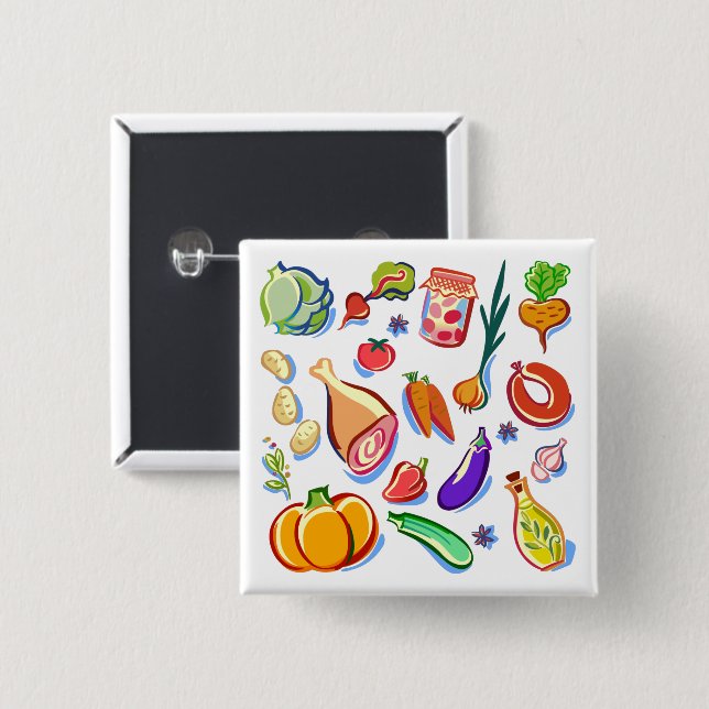Cooking 15 Cm Square Badge (Front & Back)