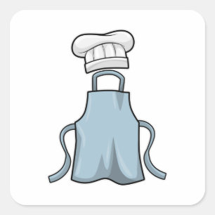 Cooking apron and Cooking hat Square Sticker