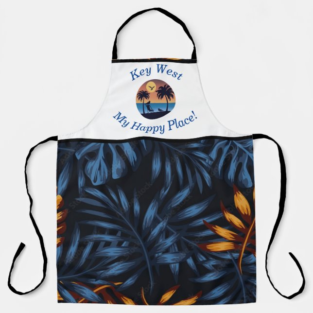 Cooking Apron Key West Happy Place (Front)