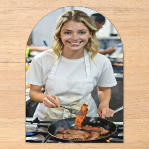 Cooking Bacon Photo Customise Acrylic Invitations