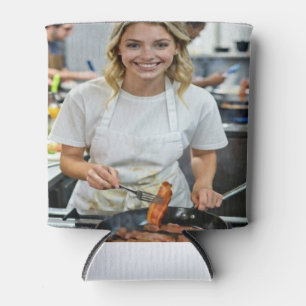 Cooking Bacon Photo Customize Can Cooler