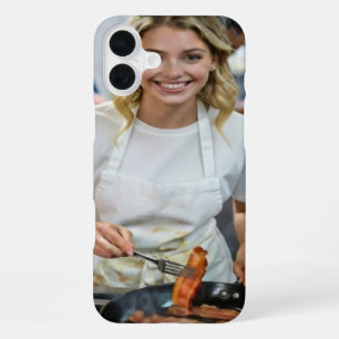 Cooking Bacon Photo Customize iPhone 16 Plus Case