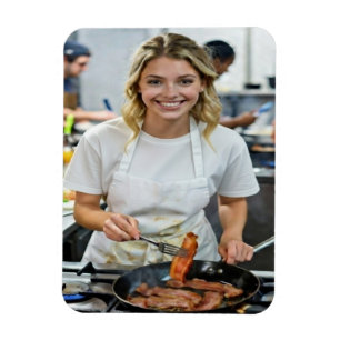 Cooking Bacon Photo Customize Magnet
