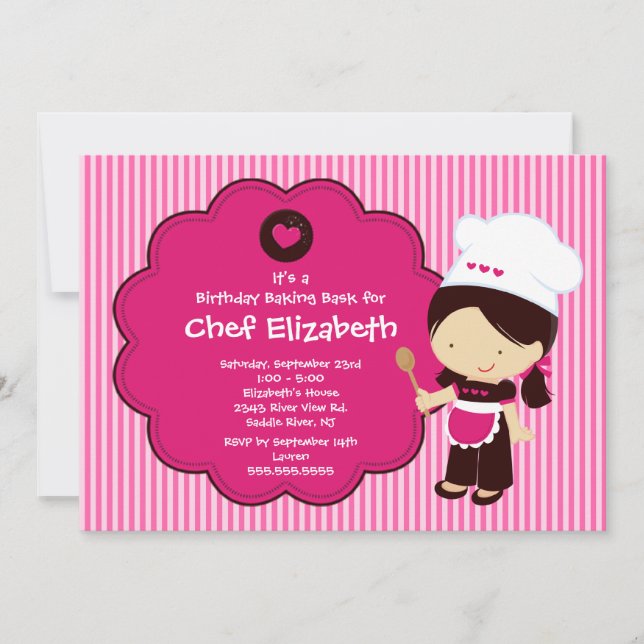 Cooking Baking Birthday Party Invitation (Front)