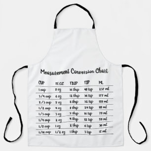 Cooking Baking Conversion Measure Apron