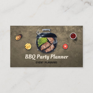 Cooking BBQ Fast Foods Gold Business Card