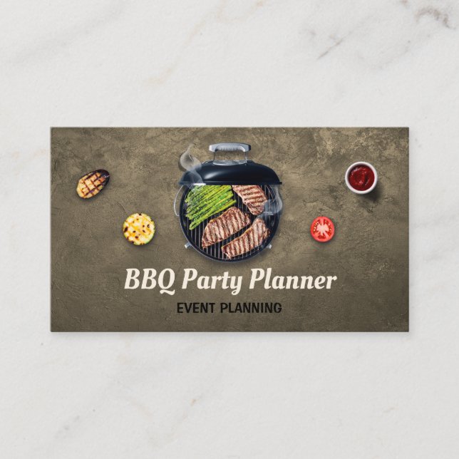 Cooking BBQ Fast Foods Gold Business Card (Front)