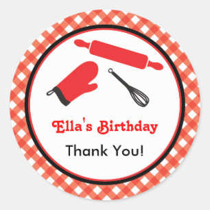 Cooking Birthday Favour Sticker