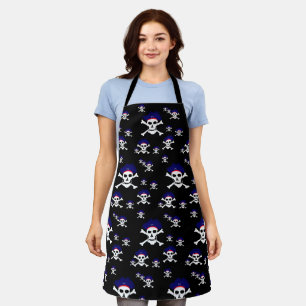Cooking Captain Jack & Pirates Flag Chefs kitchen  Apron